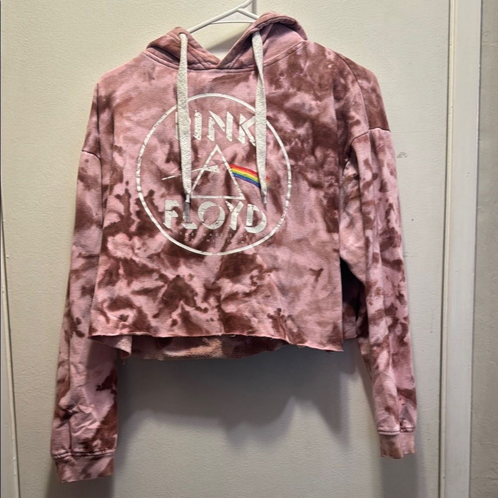 Pink Floyd Tie-Dye Cropped Hoodie